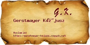 Gerstmayer Kájusz névjegykártya